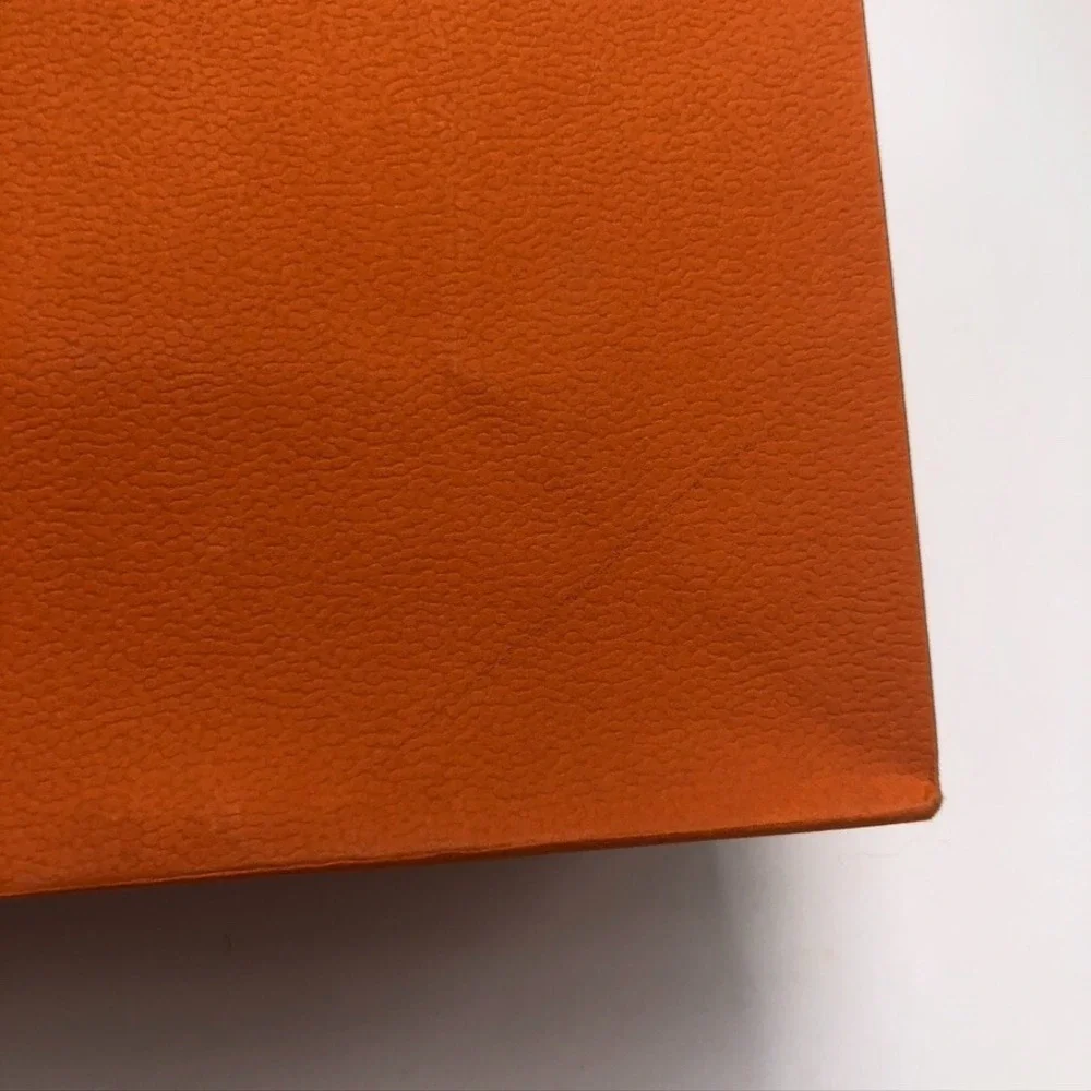 Hermes Authentic Orange Gift Paper Shopping Bag Medium Square 11.75x11.5x4